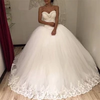luxury boho vestido de noiva wedding dresses ball gown sweetheart tulle appliques beaded pearls wedding gown bridal dress