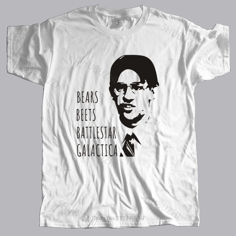 Брендовая хлопковая футболка Мужская с круглым вырезом медведем Beets Battlestar