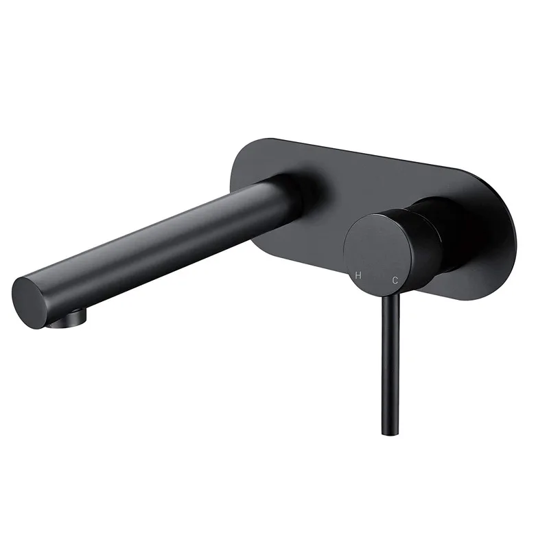 MTTUZK матовый черный квадратный смеситель для ванной комнаты латунный горячей и