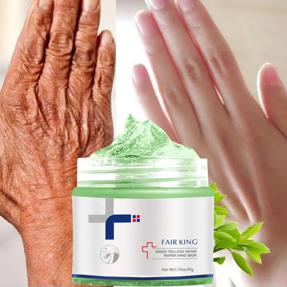 

Green Tea Water Lock Repair Hand Mask Nourish Moisturizing Whitening Exfoliating Calluses Hand Film Anti-aging Hand Cream 50g