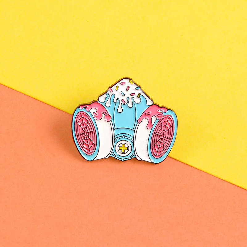 Металлическая эмалированная брошь в виде розового мороженого креативная модная