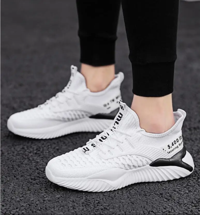 New Flying woven men coconut shoes mesh Breathable Men's Casual Shoes trend men Sports Shoes fashion Men Sneakers running shoes