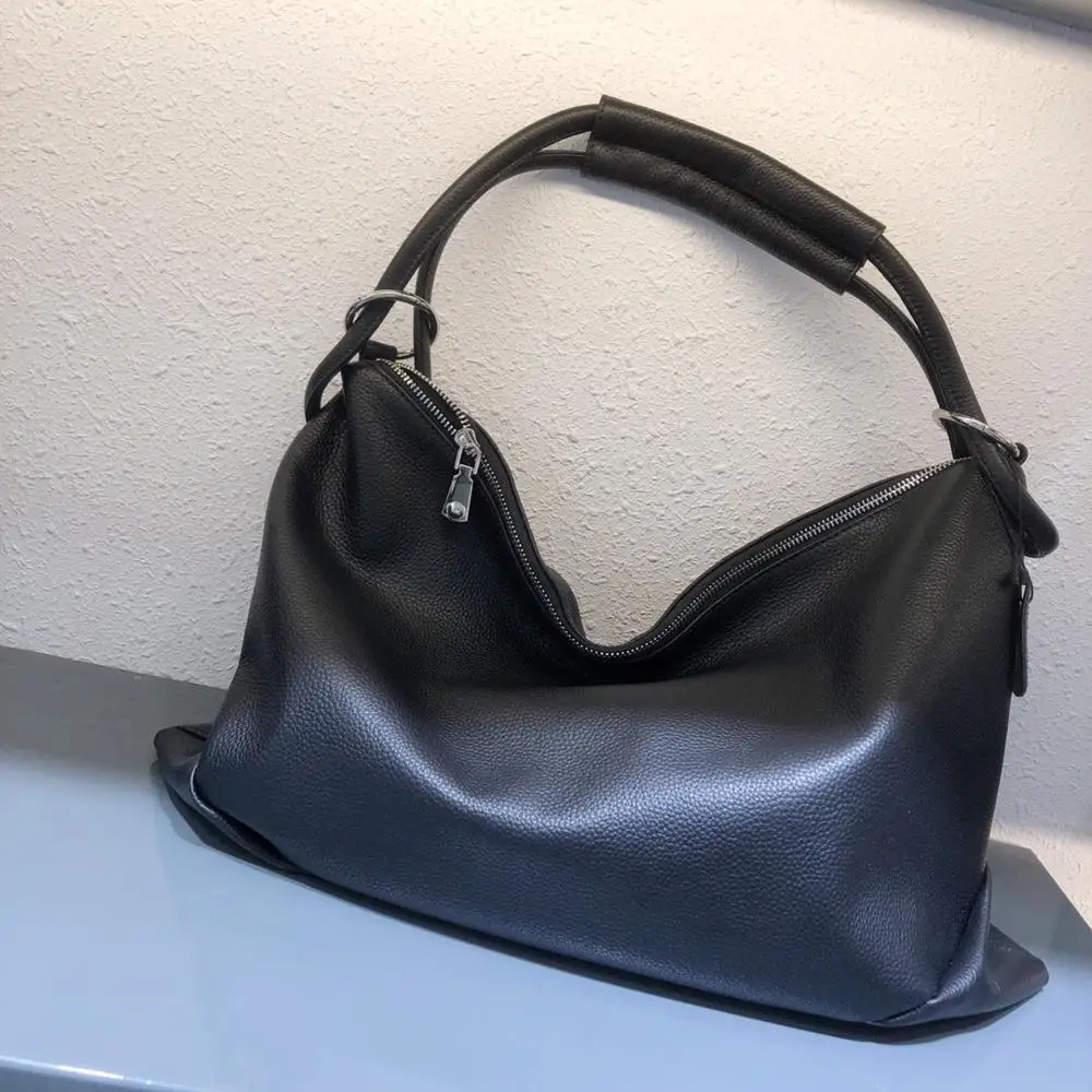 

MESOUL Big Shoulder Bags For Women Fashion Designer Handbags High Quality Female Soft Real Leather Crossbody Shopping Tote Hobos