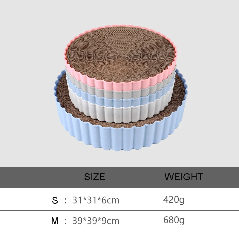 

New Design Cat Toys Round Corrugated Cat Scratch Board Cat Scratch-Resistant Claw Products Cat Scratch Board