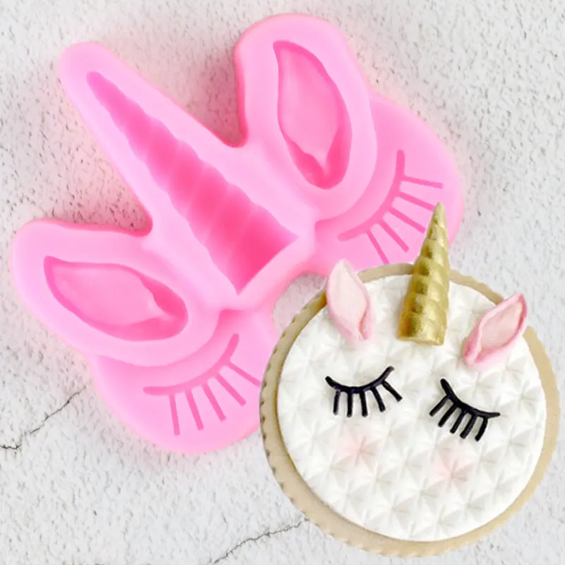 Единорог ушной рог для глаз силиконовая форма детского дня рождения помадка