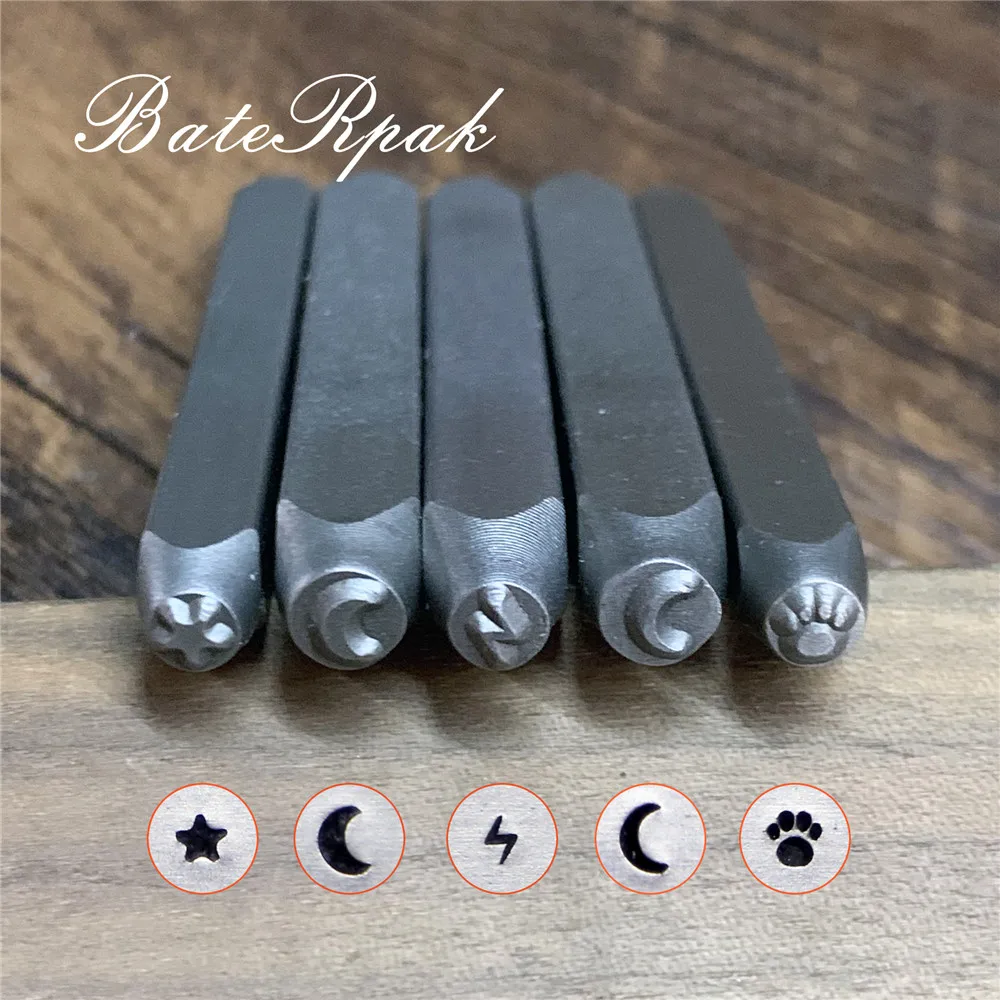 

BateRpak 3/4mm Lightning Moon Phase Signature Design Stamps,DIY Bracelet/jewelry symbols steel stamp