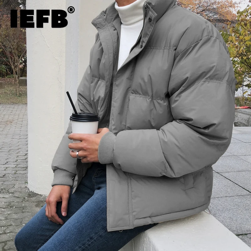 

IEFB Men's Wear New Cotton-padded Thickened Loose Casual Warm Short Winter Coat Korean Style Trendy Handsome Clothes 9Y3309