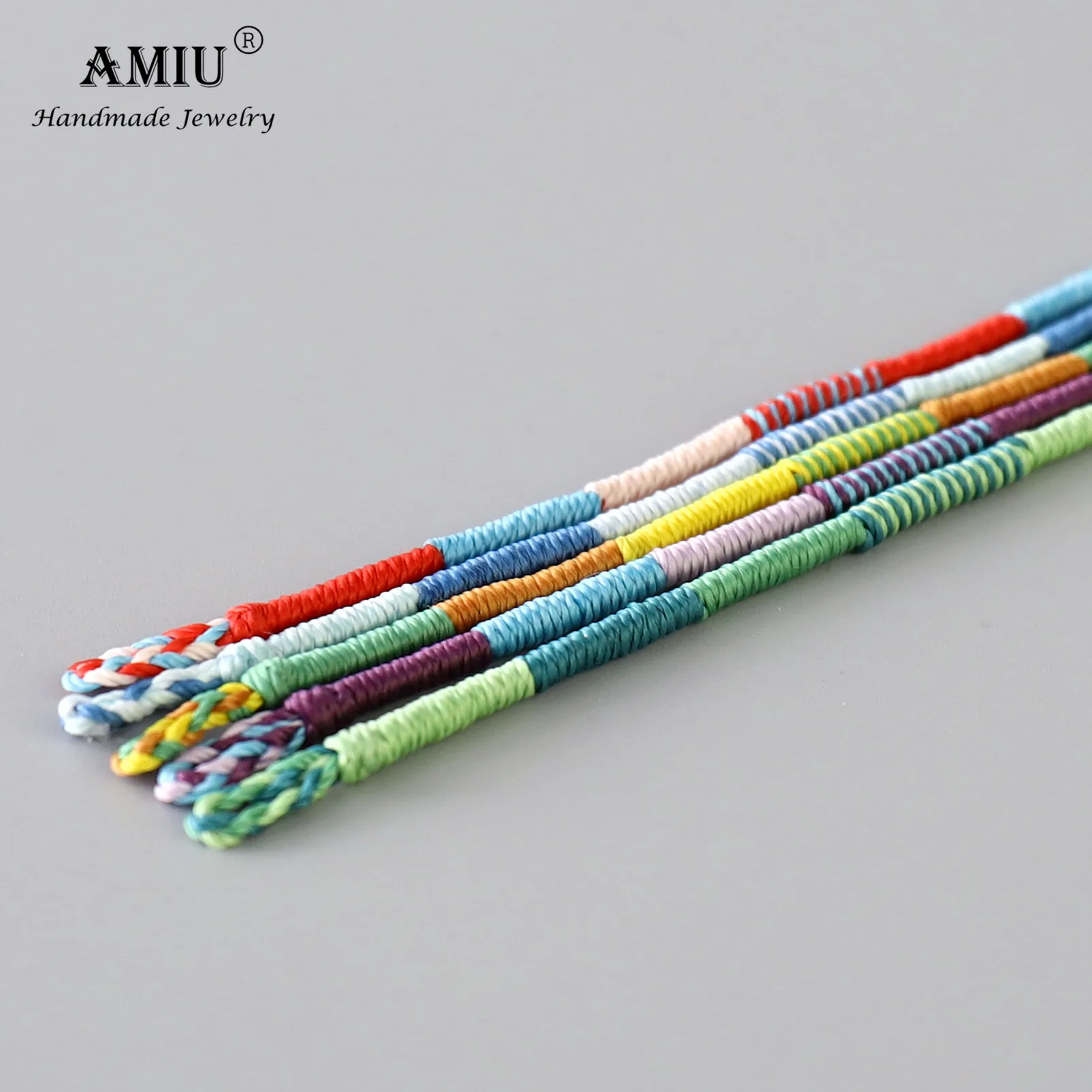 

AMIU Handmade Waterproof Woven Wax Thread Wrap Bracelet Simple Rope Knot Bracelet Friendship Bracelet for Men and Women