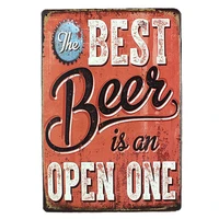 the best beer is an open one bar metal sign vintage tin plate painting wall decoration