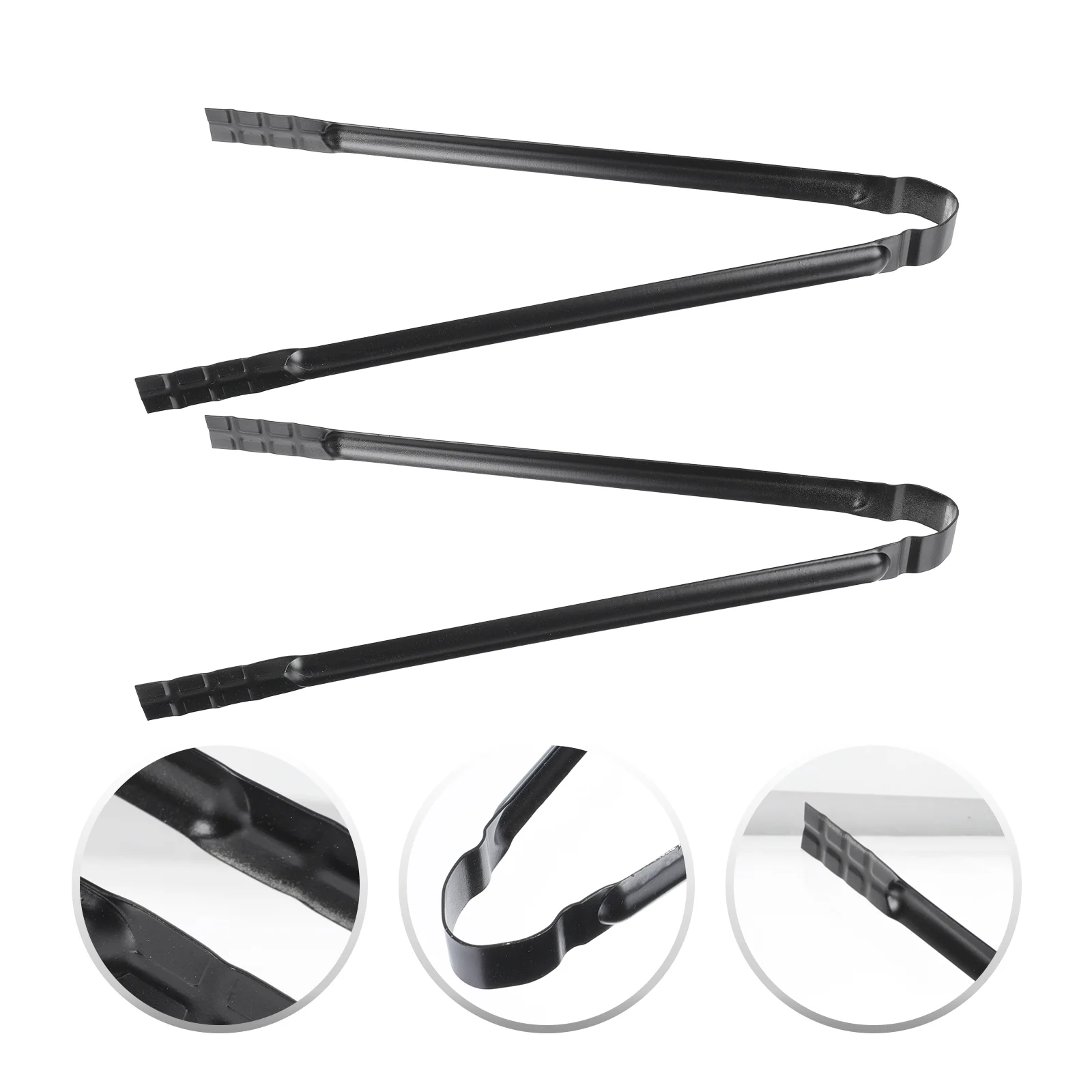 

2pcs Winter Charcoal Clips Barbecue Charcoal Tongs Durable BBQ Clamp Black