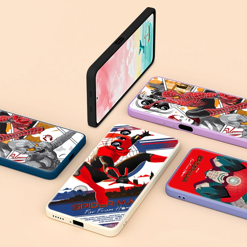

Spider-Man Avengers Marvel For Xiaomi Redmi K40 K30 9A 9C 9AT 9 8 7 6 5 4X Pro Plus Liquid Silicone Cover Phone Case