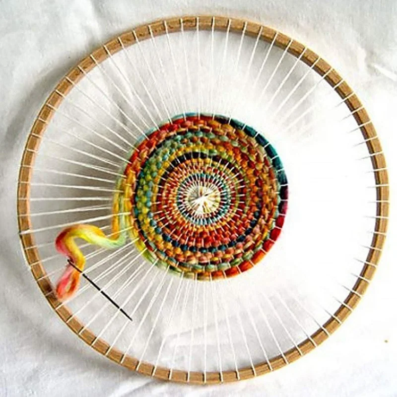 

Mini Round Beech Wooden Knitting Loom Tradition Craft DIY Weaving Handmade Wall Hangings Multifunctional Household Sewing Tools