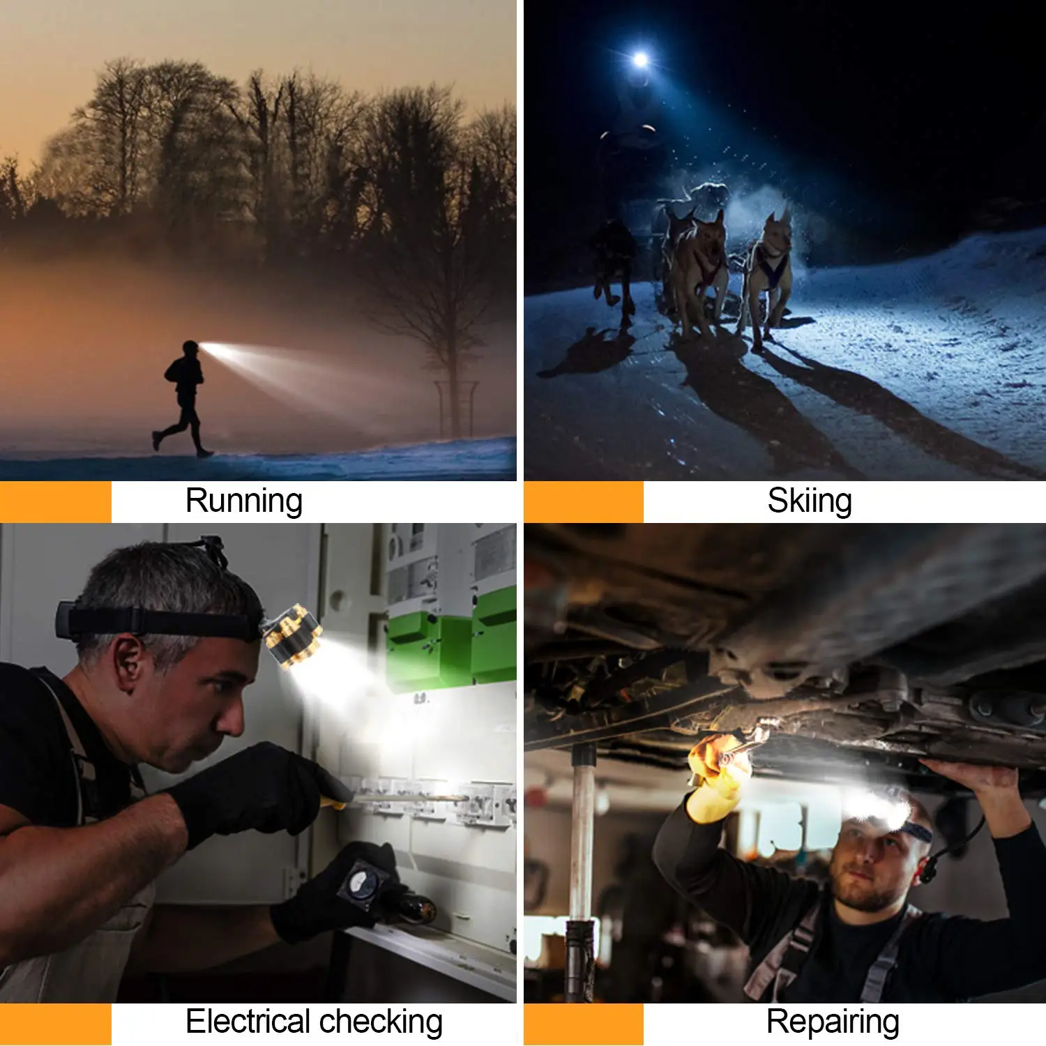 

Pocketman Portable 30000lumens Hands-free LED Motion Sensor Head Lamp With Built-in Battery Inductive Headlight Best Headlamps