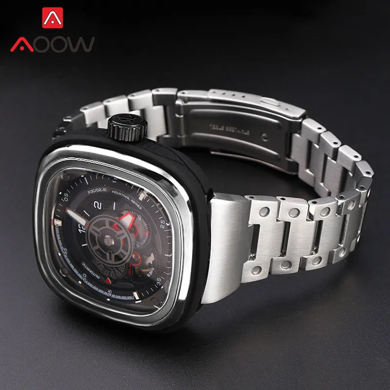 Ремешок мужской из нержавеющей стали с складной пряжкой сменный однотонный