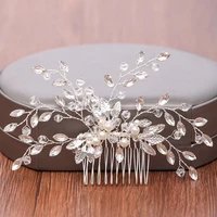 rhinestone pearl tiara bridal hair comb wedding hair accessories head ornaments bridal jewelry wedding hair comb headpiece
