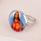 FIMAODZ, Дева Мария, мать ребенка, Иисус, кольцо, стеклянный драгоценный камень, регулируемые кольца для мужчин, женщин, мужчин, католические христианские ювелирные изделия