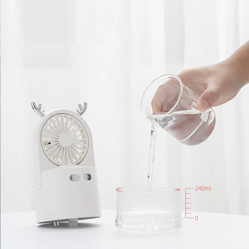 

Portable USB Fan with Air Diffuser Cooler Mini Fan Desk Desktop Fan Humidifier