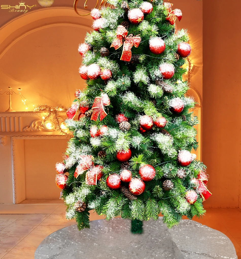 Юбка на елку Рождественская юбка Рождество 24 дюйма серебристая блестящая