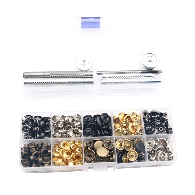 

Набор из 208 деталей, комплект 6-цветных застежек, с 7 инструментами для настройки, металлическая застежка 12,5 мм, для кожи, поделок своими рукам...