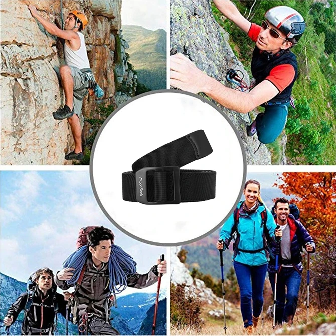 Мужской/женский эластичный нейлоновый ремень с пряжкой из алюминиевого сплава