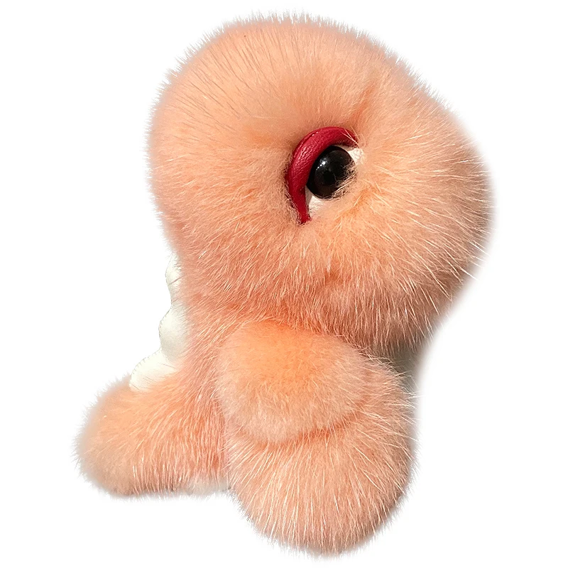 

Little Dinosaur Mink Fur Keychain Cartoon Furry Fur Key Ring Car Pendant Jewelry Fashion Accessoy Toy