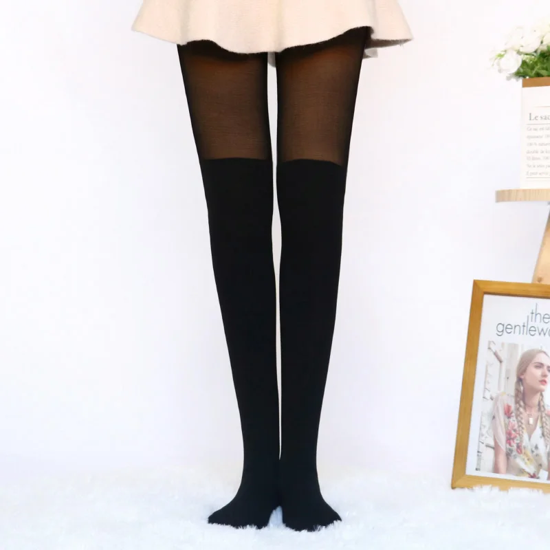 Black and black Колготки, колготки, женские сексуальные чулки с рисунком кота, 20 стилей, весна и осень, Mock Medias Pantis Woman Collant Femme - Цвет: Black and black