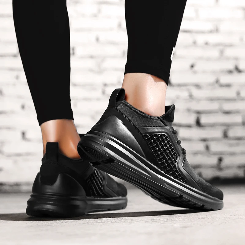 

Breathable Casual Shoes Sneaker Male Casual Shoes For Men Solid White Fashion Knitting Sneakers Mens Hot Sale Men's Leisure