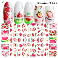 2021 summer fruits sliders nails watermelonstrawberryorange 3d nail sticker decals new design decoration foil tips