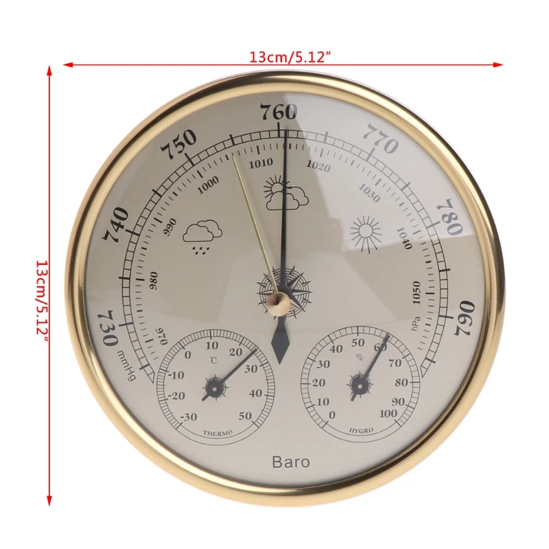 

Wall Mounted Household Barometer Thermometer Hygrometer Weather Station Hanging