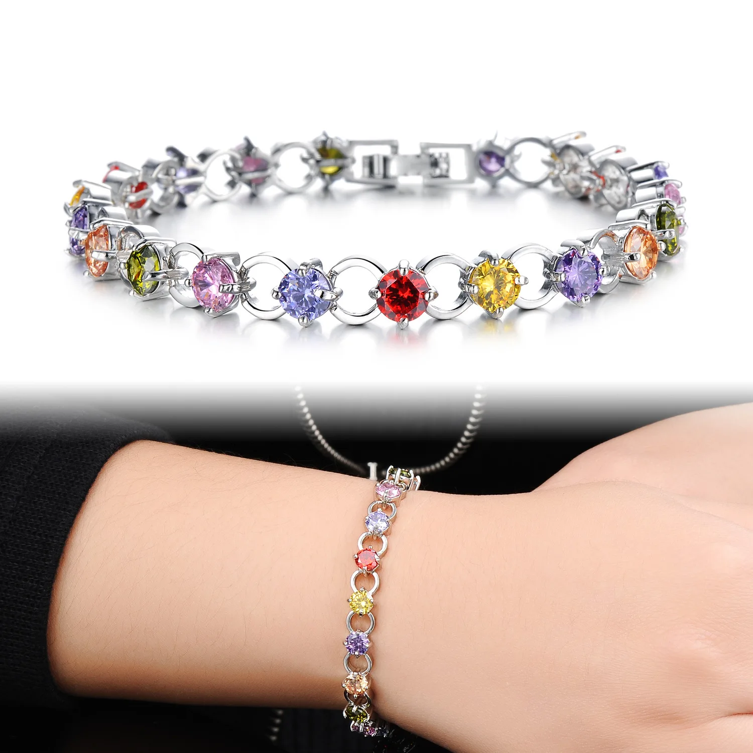 

European and American Hand Jewelry Accessories Noble Cubic Zirconia Ladies Bracelet For Girlfriends For Wife Gifts