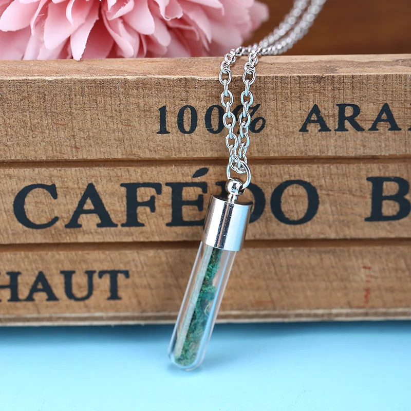 Винтажное ожерелье с натуральными зелеными водорослями для женщин и мужчин