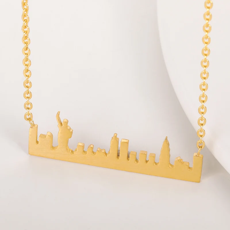 Винтажное ожерелье из нержавеющей стали с изображением Нью Йорка женские