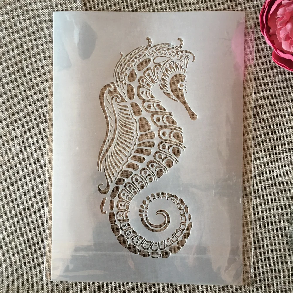 

A4 29cm Mandala Hippocampus DIY Layering Stencils Painting Scrapbook Coloring Embossing Album Decorative Template