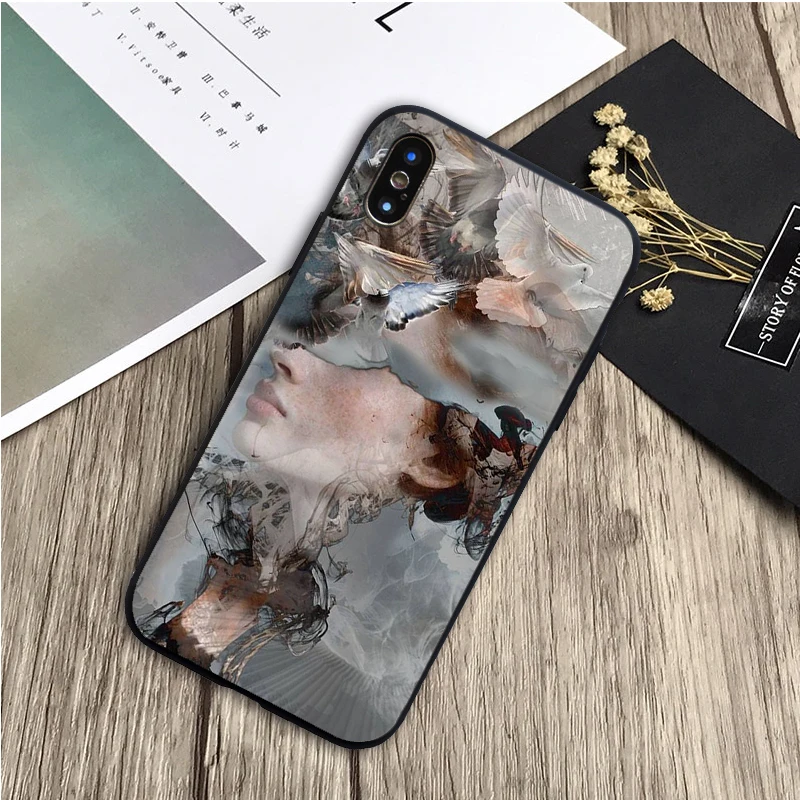 Чехол-накладка для iPhone 12 XR XS Max 5 5S SE 2020 6 6S 7 8 PLUS X 11pro 11 силикон Сальвадор Дали черный