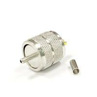 1pc new uhf male plug convertor connector with for rg316 rg174 lmr100 straight nickelplated wholesale