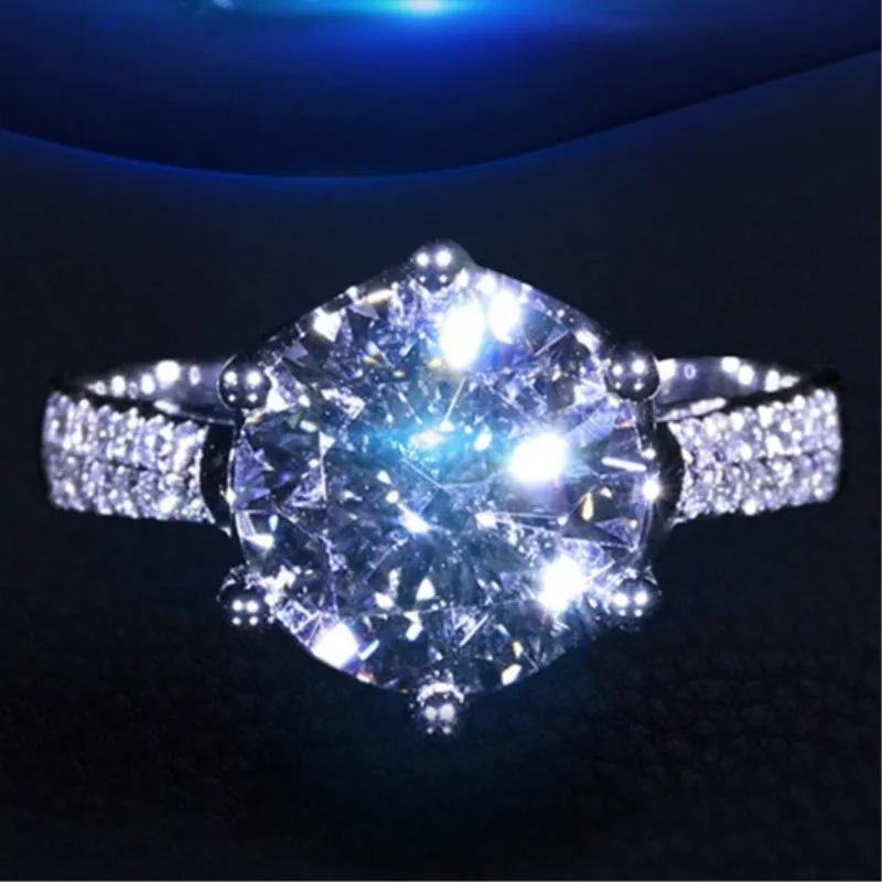 925 пробы серебро CZ коктейльное большие преувеличенные кольцо с большим камнем