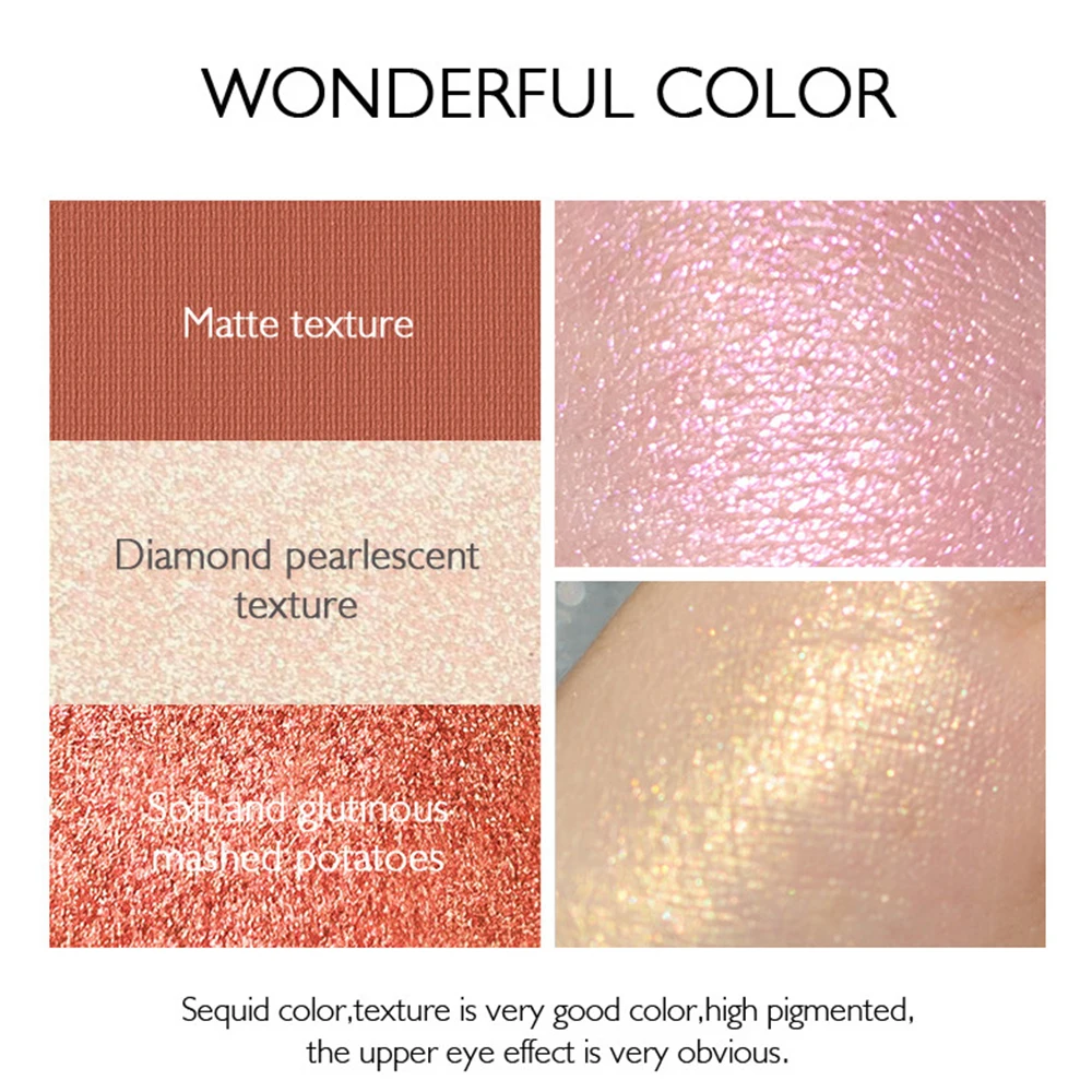 Палитра теней для век 6 цветов оранжевые матовые Перламутровые тени пигментные