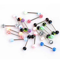 body jewelry 20pcslot mixed colors fashion tongue tounge rings bars barbell tongue piercing body accessories