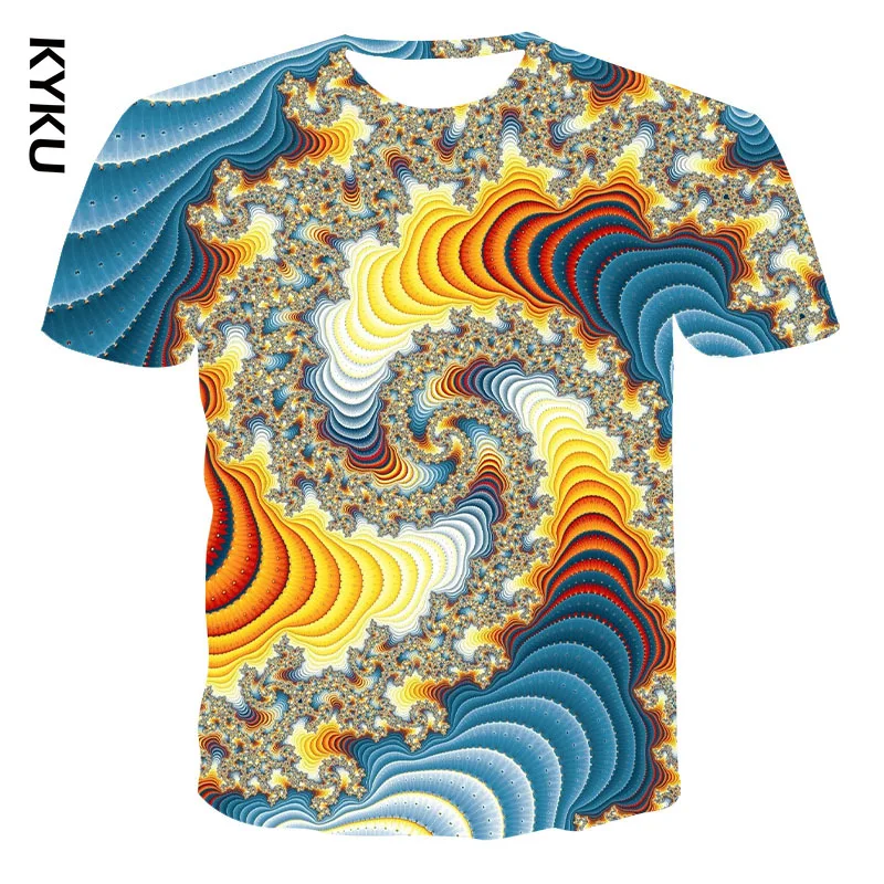 Новинка гипнотическая 3d-футболка KYKU с принтом головокружения забавная футболка