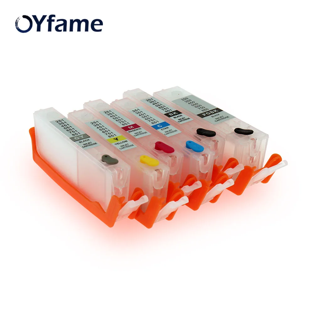 OYfame 6 шт. PGI 550 CLI 551 многоразовый картридж с чипами ARC для принтера CANON PIXMA MG6350 MG7150 iP8750