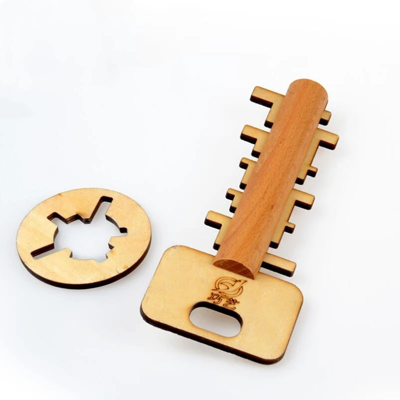wood Новинка ключ головоломка для разблокировки интеллект Обучающие игрушки, пазлы дошкольные деревянные Дети Взрослые Пазлы игра игрушка - Цвет: wood