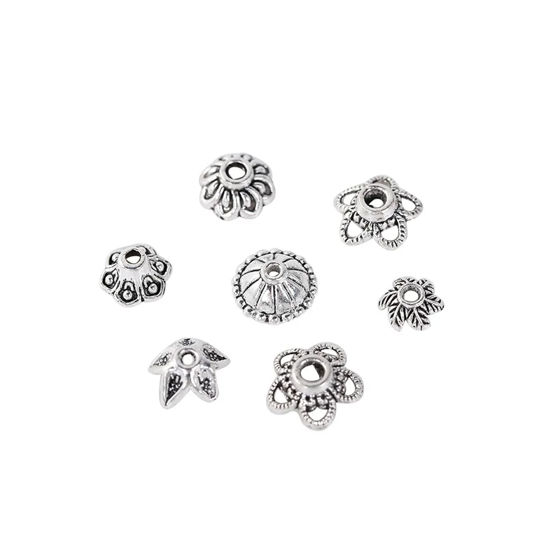 

50pcs Hollow Flower Bead Caps Alloy DIY Ornament Accessories for Jewelry Making Findings 6/10mm