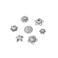 50pcs hollow flower bead caps alloy diy ornament accessories for jewelry making findings 610mm