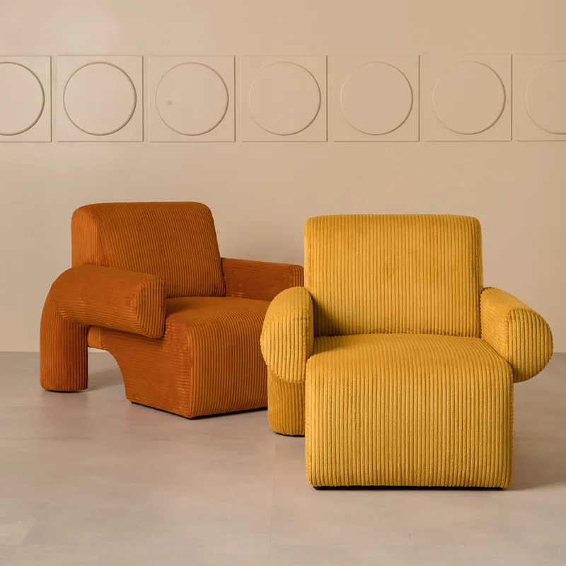 

Скандинавский креативный одноместный диван, легкий, роскошный, простой, современный, в стиле ретро, вельветовый, тканевый, удобный диван