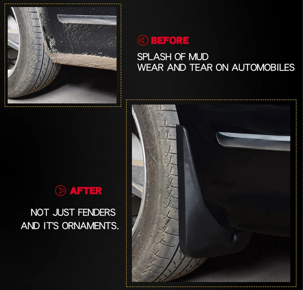 Набор литых брызговиков для VW Touareg 2012-- Брызговики передние задние брызговики