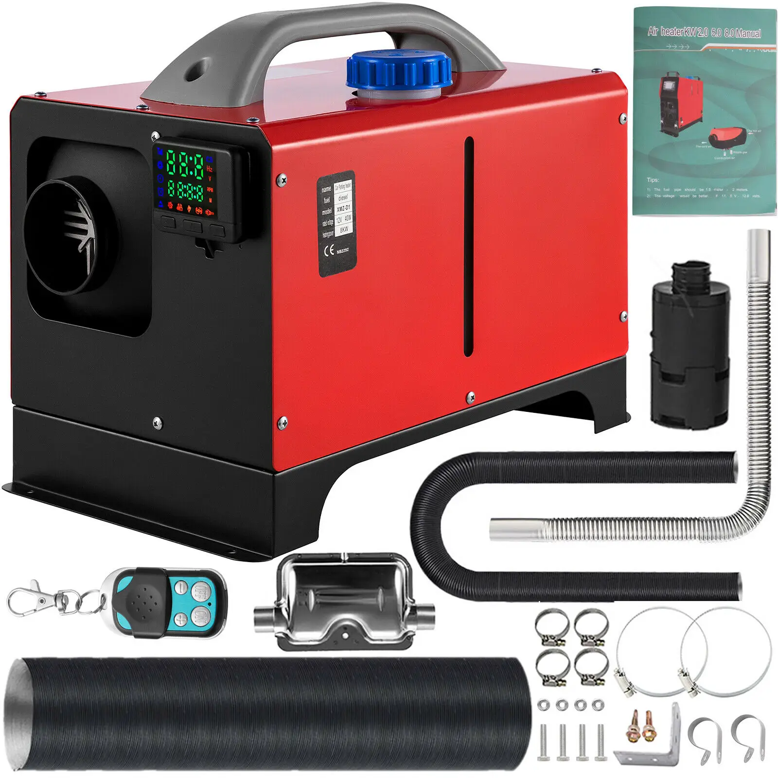 VEVOR 8KW Diesel Air Heater 12V Fast Heating Diesel Parking Heater for RV Truck, Boat, Bus, Trailer and Motorhomes