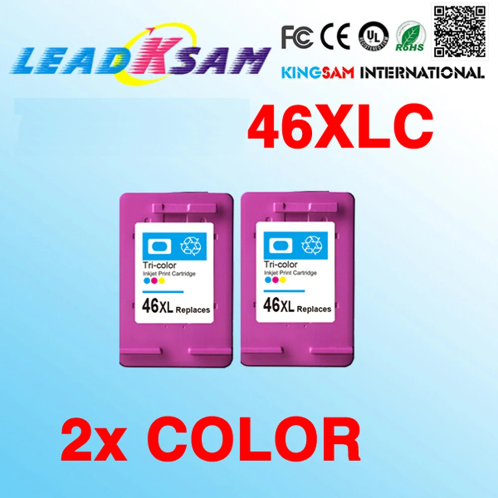 Цветные картриджи для принтера hp46 2 шт. Сменные 46 46xl 2020hc 2025hc 2520hc|ink cartridge|color