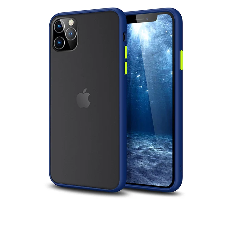 Dark Blue Полупрозрачный матовый чехол для iphone 11 Pro Max, силиконовый бронированный цветной Твердый чехол для iphone 7 8 plus x xs, чехлы для Max XR coque - Цвет: Dark Blue