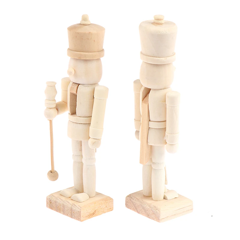 

New 12cm Nutcracker Puppet White Embryo Walnut Soldier Shaped Ornaments
