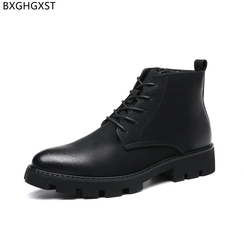 

Chunky Boots Leather Casual Shoes Winter Boots Men Platform Shoes Ankle Boots for Men Male Luxury Designer Shoes Buty Robocze